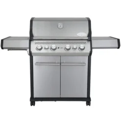 SANTOS S-418 Mit Seiten- & Heckbrenner, Edelstahl Inkl. Drehspieß, Rostheber & Silikonablage -Gasgrills Verkaufsgeschäft 3cb4e9452f60d8222907245df569084e